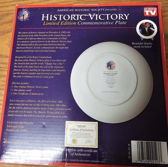Obama Historic Victory Limited Edition Plate - Picture 2 of 2
